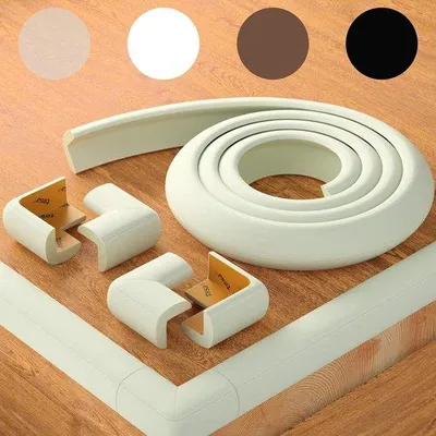 Image de Famanu Eckschutz pour bébé - Accessoires de sécurité pour bébés - Protections d'angle pour tables - 6 mètres + 10 protections d'angle