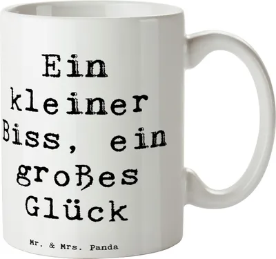 Produktbild von Mr. & Mrs. Panda Becher Spruch Malteser Glücks-Biss - Weiß - Geschenk, Teebecher, Trinkbecher, liebevoll, Hunderassen, Kaffeetasse, Hunde, Hund, Pott, Tasse, Teetasse