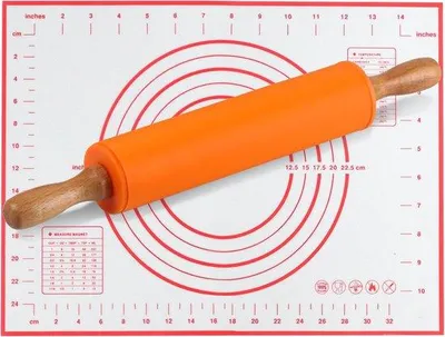 Zdjęcie produktu dla Silikonowa mata do pieczenia – nieprzywierająca – 30,5 cm – pomarańczowa