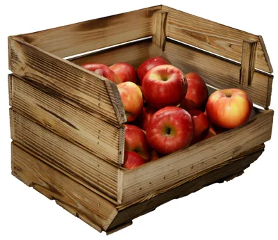 Produktbild von Küchenregal Olaf 40x33x30 cm in geflammt Gemüsekiste Obsthorde Gemüsekorb Obstschale Holzkiste Obstkiste