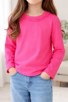 Produktbild von Blue Seven Langarmshirt Mädchen Pink, Gr. 92 – bequemes T-Shirt für kühle Tage