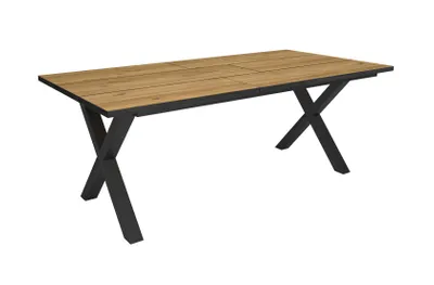 Image de TETRIX Table à manger, 194x90x74cm, Pour 10 personnes, Meubles de Salon, Chêne et noir