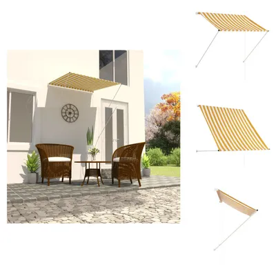 Obrázok produktu pre vidaXL Výsuvná markíza 100×150 cm žlto-biela - Markízy