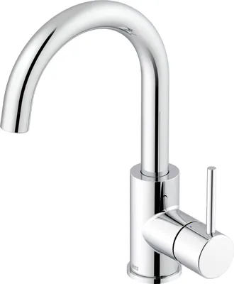 Produktbild von Lenz BOW² Waschtischarmatur Chrom, Niederdruck Einhebelmischer mit EasyClean Mischdüse, Push-to-Open Ventil, wassersparend 46010902