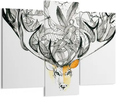 Produktbild von Bild auf Leinwand - Leinwandbild - Lieber Wilde Blumen Wald - 130x100cm - Wand Bild - Wanddeko - Leinwanddruck - Bilder - Kunstdruck - Wanddekoration - Leinwand bilder - Wandkunst - CB130x100-3111