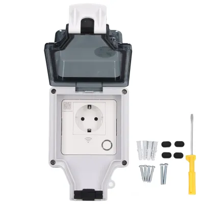 Zdjęcie produktu dla Wodoodporne gniazdo zewnętrzne IP66 Deszczoodporna ściana Elektryczna Wifi Inteligentna wtyczka Typ 86 16A