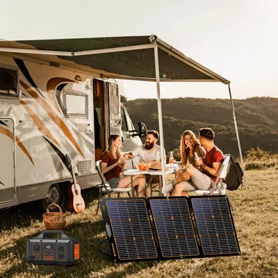 Immagine prodotto di Pannelli solari con presa – Caricabatterie solare – Pannello solare – 120 W – Pieghevole – Portatile – per campeggio