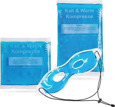 Produktbild von IEA Medical Kalt Warm Kompresse 3er - Gel Kühlpads, Wärmepads Mischset Augenmaske, 12x20 & 13x14