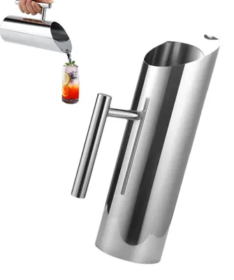 Produktbild von Wasserkanne Mit Eisschutz, 2L Edelstahl Wasserkocher Trinkkanne Home Hotel Servierwerkzeug Mit Griff Für Wasser, Eistee Glasflaschen