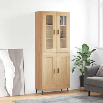 Image de vidaXL Highboard chêne Sonoma 69,5x34x180 cm Matériau dérivé du bois