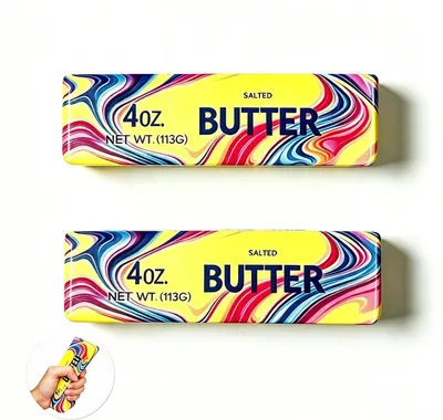 Produktbild von 2 Stück Butter Squishy,Quetschspielzeug,Stressball Spielzeug Langsam Aufsteigendes Zappel Spielzeug für Büro Schule