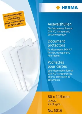 Produktbild von Ausweishülle 80x115mm für Dokumente Format DIN A7 Packung mit 25 Stück