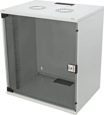 Obrázek produktu pro ROLINE 26.21.0018, Nástěnný regál, 12U, Zámek, Kolejnice racku, 13,5 kg, Šedá