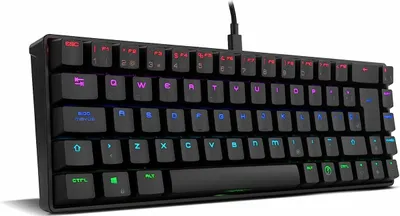 Image de Ozone Tactical, Mini, avec ou sans fil, USB + Bluetooth, mécanique, LED RVB, noir
