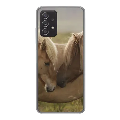 Produktbild von MuchoWow® Handyhülle Schutzhülle Hülle für Samsung Galaxy A33 5G Pferde - Gras - Braun Silikon Softcase Handy Hülle - Kartenhalter