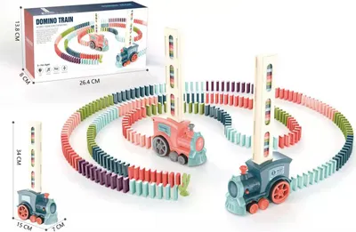 Produktbild von Kinder Automatische Verlegung Domino Zug Elektroauto Dominosteine Set Ziegelblöcke Kits Spiele Lernspielzeug Kinder DIY Spielzeug Jungen Geschenk
