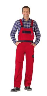 Produktbild von Planam Tristep Latzhose rot/marine 58