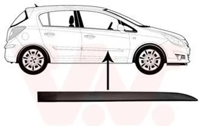 Image de VAN Wezel | Baguette décorative/de protection, porte (3750424) adaptable sur Opel