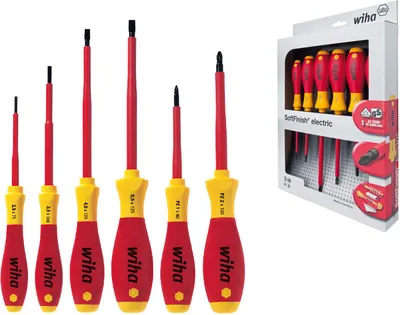 Produktbild von Wiha SoftFinish® electric Schlitz/Pozidriv Schraubendrehersatz, 6-tlg. (320N ZK6 SO)