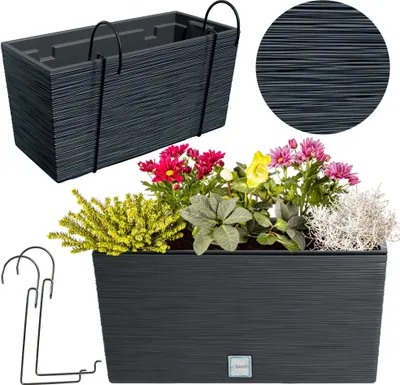 Produktbild von Balkónový kvetináč 39,5 cm na zavesenie na balkón antracitový