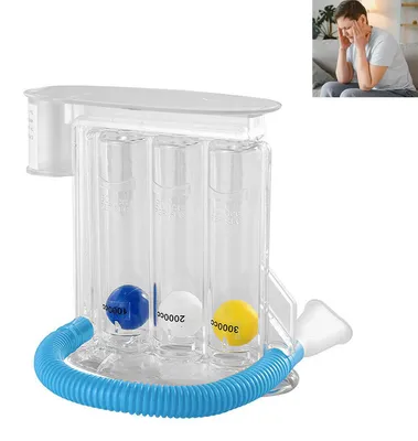 Produktbild von Atemtrainer mit 3 Bällen, Lungentrainer für Atemtherapie & Lungenfunktion, Atemübungsgerät mit Einstellbarem Widerstand, für Logopädie, Sport