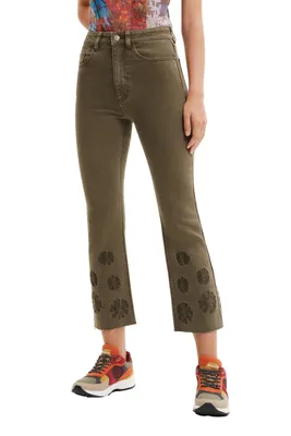 Image de Jeans DESIGUAL pour femme, en coton, vert, GR71373 - Taille : 34