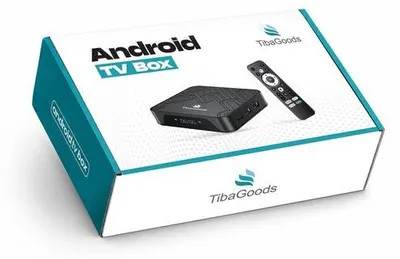 Produktbild von TibaGoods Android TV Box mit 4K, Ethernet, WLAN, Bluetooth, SD‑Karten‑ & Festplattenslot, Fernbedienung