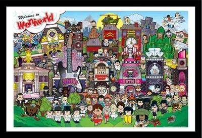 Image de Weenicons - Poster - Weeniworld + cadre interchangeable, Shinsuke® Maxi MDF noir, vitre acrylique