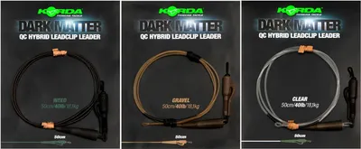 Produktbild von Korda 50cm 40lb Dark Matter Leader QC Hybrid Clip - Karpfenvorfach, Farbe:Gravel