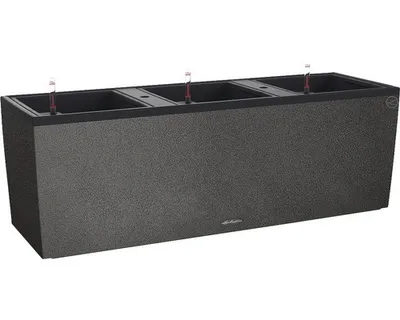 Obrázok produktu pre Lechuza Trio Stone plastový kvetináč 100 x 32 x 34 cm čierny vrátane zavlažovacieho systému, vložky na rastliny, substrátu a ukazovatele hladiny vody