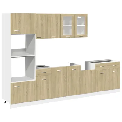 Image de vidaXL Ensemble d'armoires de cuisine Lyon 7 pièces chêne Sonoma matériau dérivé du bois