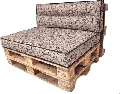 Obrázek produktu pro PillowPrim Sada paletových polštářů odnímatelný potah voděodolné paletové polštářky zahradní polštářová sada (sedák 120x80 opěradlo 120x40) Káva béžová