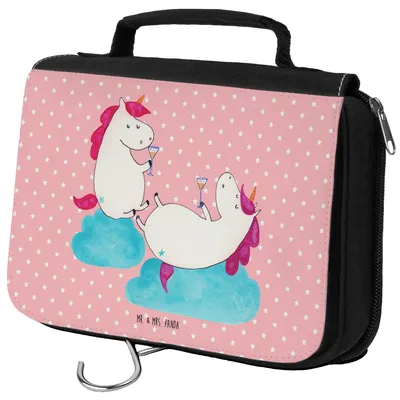 Produktbild von Mr. & Mrs. Panda beautycase Einhorn Sekt - Rot Pastell - Geschenk, Kulturtasche, Kulturbeutel, Party, kosmetiktäschchen, Spaß, Make-Up Tasche, Kosmetiktasche, Unicorn