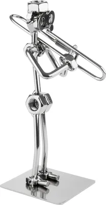 Obrázek produktu pro BRUBAKER šroubovací figurka hudebníka hrajícího na trombon - ručně vyráběná železná figurka kovového figuranta trombonisty - dárek pro trombonisty