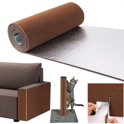 Image de Tapis à griffer pour chats, 300 cm x 40 cm, marron, protection pour siège