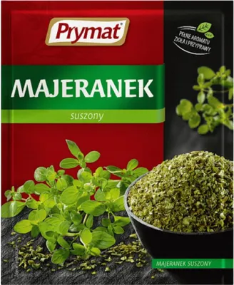 Zdjęcie produktu dla Prymat Majeranek Suszony Pełne Aromatu Zioła I Przyprawy Aromatyczny 8 G