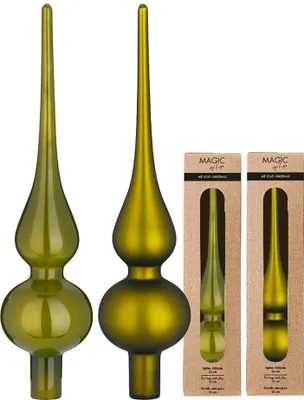 Produktbild von Christbaumspitze Glas 26cm 1 Stück matt / glänzend sort - Green Olives