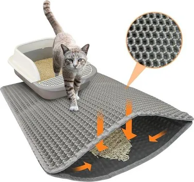 Produktbild von Famanu Katzenstreuunterlage doppellagig - honigwabenförmiges Design, wasserfest