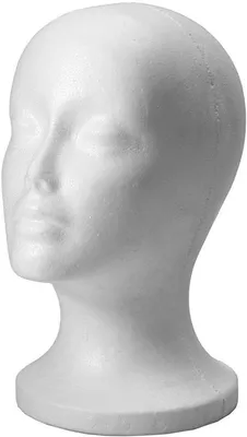 Perücke Kopf Modell - Perücken Präsentieren - Leichtgewicht Polystyrol - 27,5 cm Höhe - Weiß