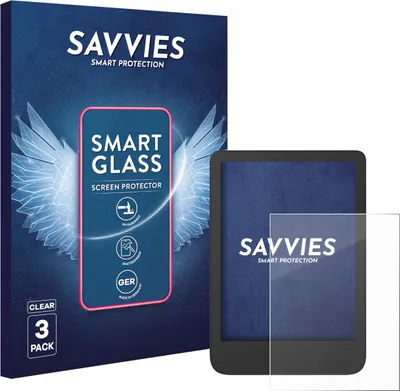 Produktbild von 3x Savvies Schutzglas Folie für Tolino Shine 5 Color 2024 9H Panzer Schutzfolie Glas Displayschutz klar transparent