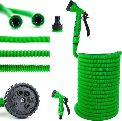 Produktbild von Grafner Gartenschlauch flexibel Flexischlauch, 30 Meter, 4-fach Latexkern, 10-fach Soft-Multifunktionsbrause, massiver Mantel aus 2500D Mesh Polyester, KEIN PLATZEN, Schlauch dehnbar