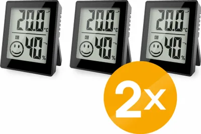 Produktbild von Thermo-/Hygrometer 3er Set mit Smiley-Komfortanzeige