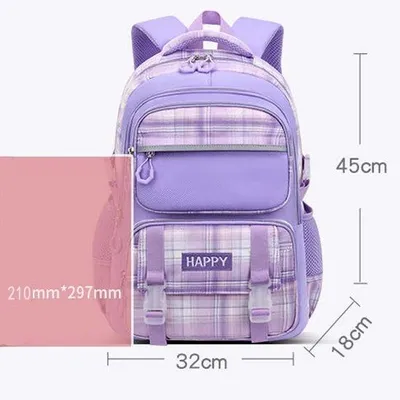 Immagine prodotto di Ibenzoa® Zaino per bambini da scuola, 45x32x18 cm – ampia capacità, 8 scomparti, design ergonomico a forma di S, spallacci da 7 cm con imbottitura di 1 cm, riflettente, per ragazze dai 8 ai 15 anni