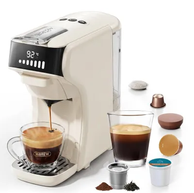 Kapsel-Kaffeemaschine 6-in-1, 20 Bar, beige, 600 ml Tank