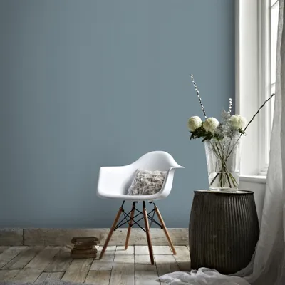 Produktbild von Superfresco Easy - Vliestapete - Stahl Uni - Blau/Grau - 10mx52cm