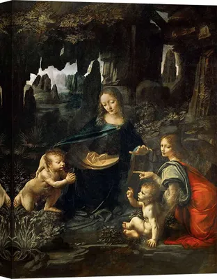 Immagine prodotto di Stampa su tela - Leonardo da Vinci, Vergine delle Rocce - 70x50 cm
