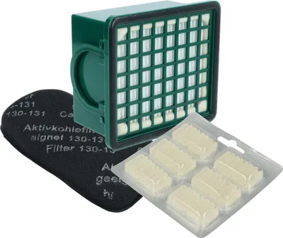 Produktbild von vhbw 8-tlg. Zubehör-Set kompatibel mit Vorwerk Kobold 131, 130, 131sc Staubsauger - Aktivkohlefilter, HEPA-Filter, Duftpatronen