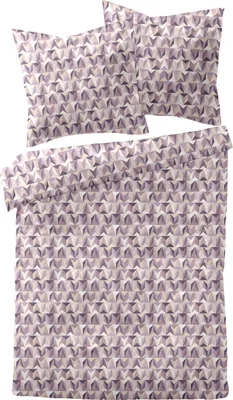 Obrázok produktu pre Dormisette, súprava obliečok na posteľ Mako-Satin, geometrický retro vzor, rozmery 135x200 cm + 80x80 cm