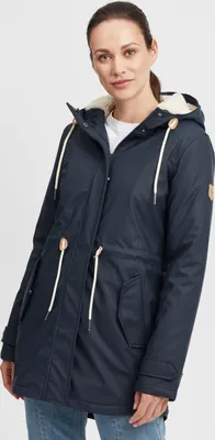 Produktbild von OXMO OXJolina Damen Regenmantel Regenjacke Übergangsjacke mit Kapuze