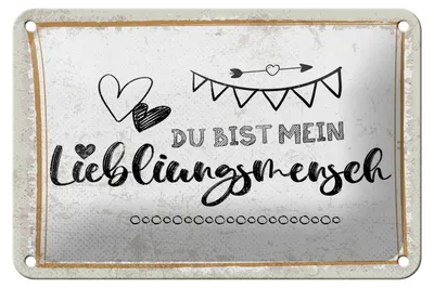 Produktbild von Blechschild Du bist mein Lieblingsmensch Herzen, 30 x 20 cm, Blechschilder Spruch Glück Weisheit